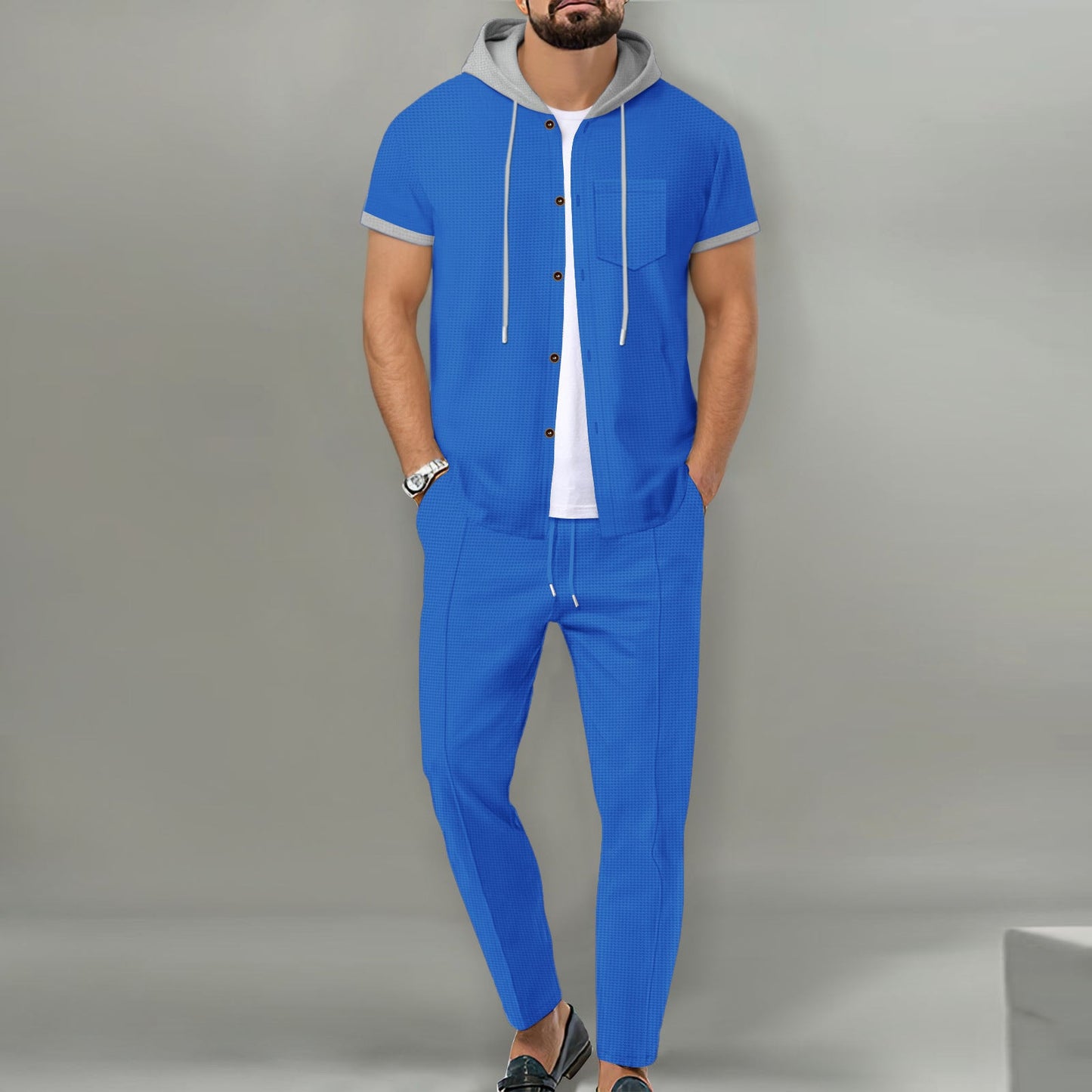 Herren Set Hemd Hose mit Kapuze Modern Berlin Style