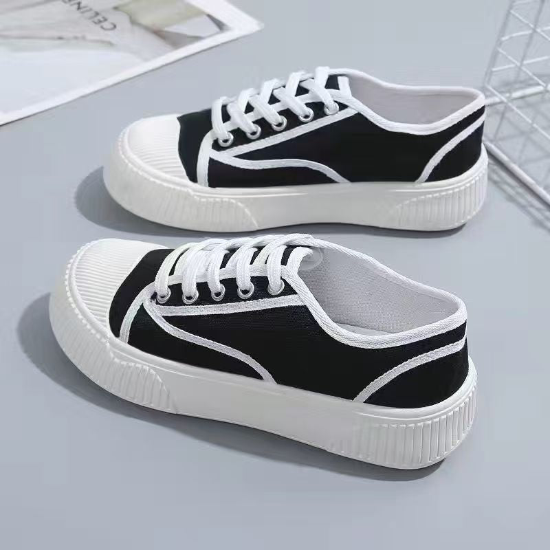 Damen Sneaker Lässig Stoffschuhe Kontrast Design