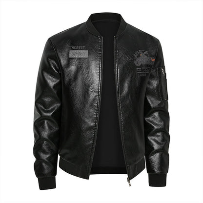 Lederjacke Herren Bikerstyle Vintage Schwarz