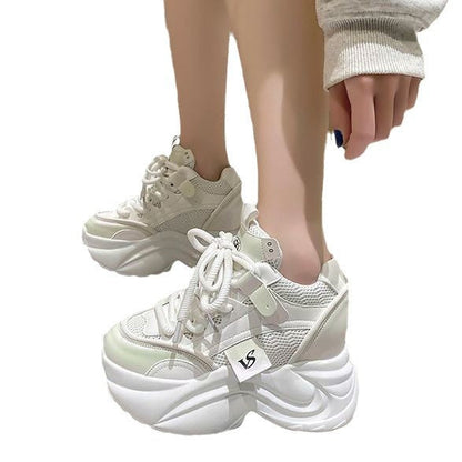 Damen Sneaker Plattform atmungsaktiv Mesh Sohle Weich