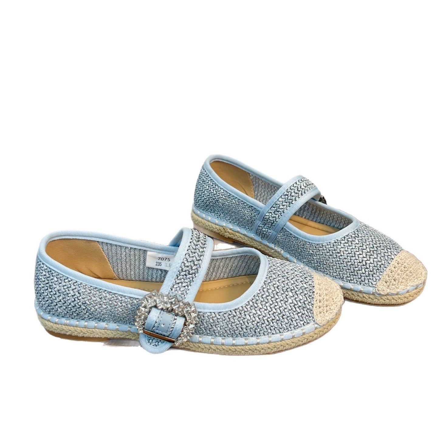 Damen Slipper Geblümt mit Strass Schnalle Comfort