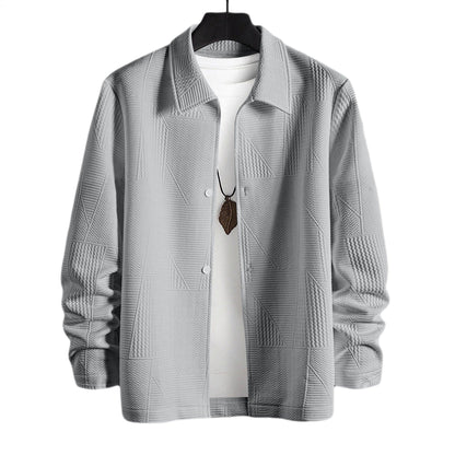 Herren Hemdjacke Modern Strukturiert Knöpfe Elegant