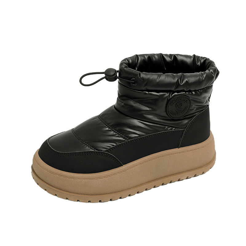Damen Winterstiefel Warm Elastisch Schnürsenkel