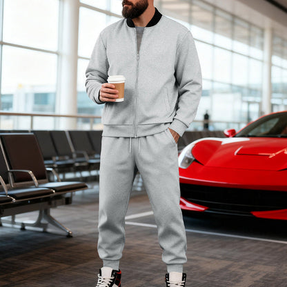 Herren Sportanzug Set Mit Taschen Reißverschluss Modern