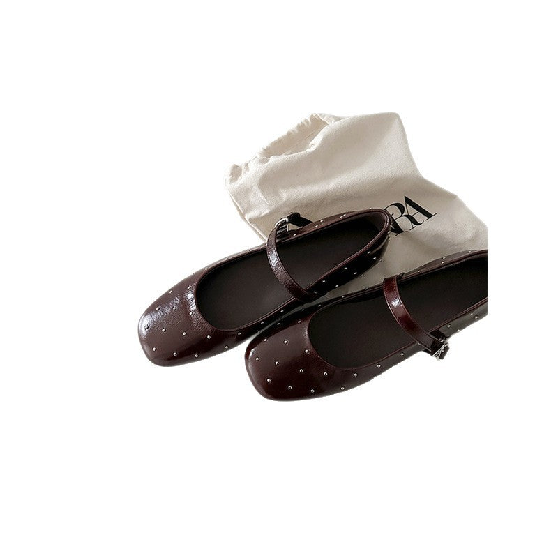 Damen Ballerinas Glitzer Strass Elegante Schnalle