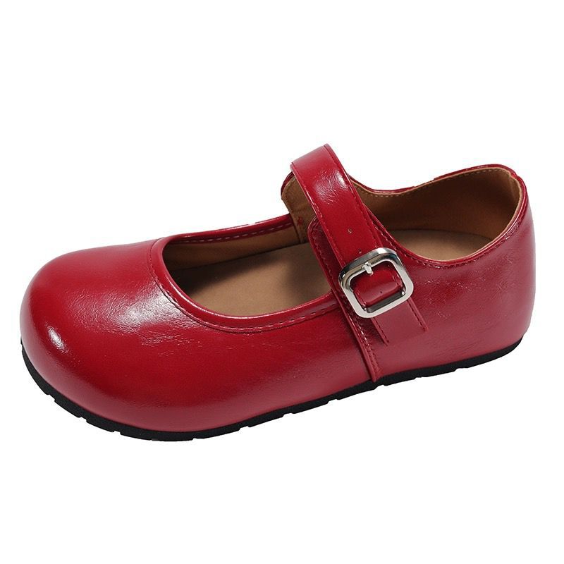Damen Ballerinas mit Riemen Rutschfest Modisch Schwarz
