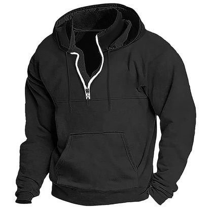 Herren Fleece Hoodie Halbzipp mit Kapuze Größe XL