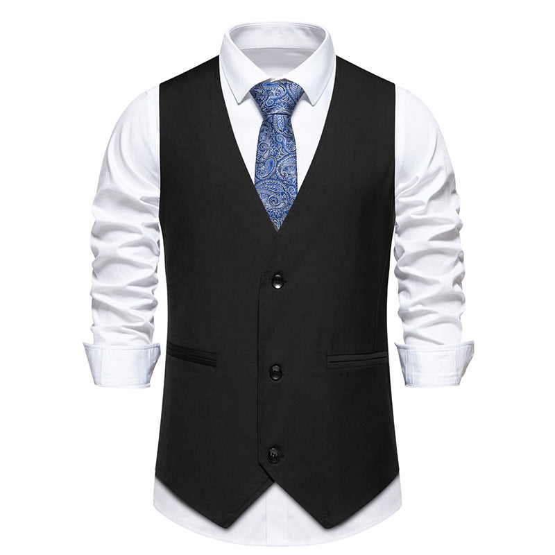 Herren Anzugweste Modern Slim Fit Mit Taschen