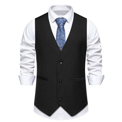 Herren Anzugweste Modern Slim Fit Mit Taschen
