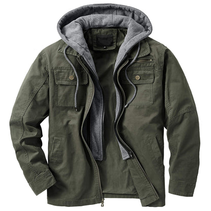 Herren Outdoor-Jacke Wasserdicht mit Kapuze und Innentaschen