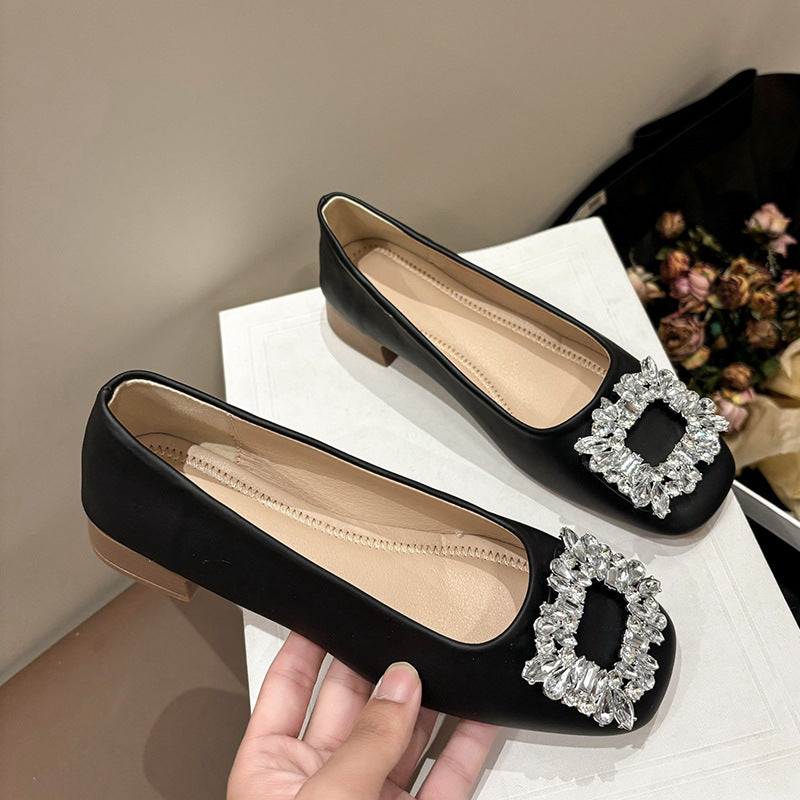 Damen Ballerinas mit Glitzer Schmuck Detail Elegante Mode