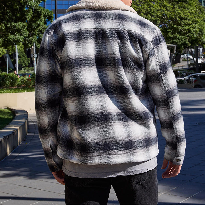 Herren Flanelljacke Warm Fleece Innenjacke Stylisch