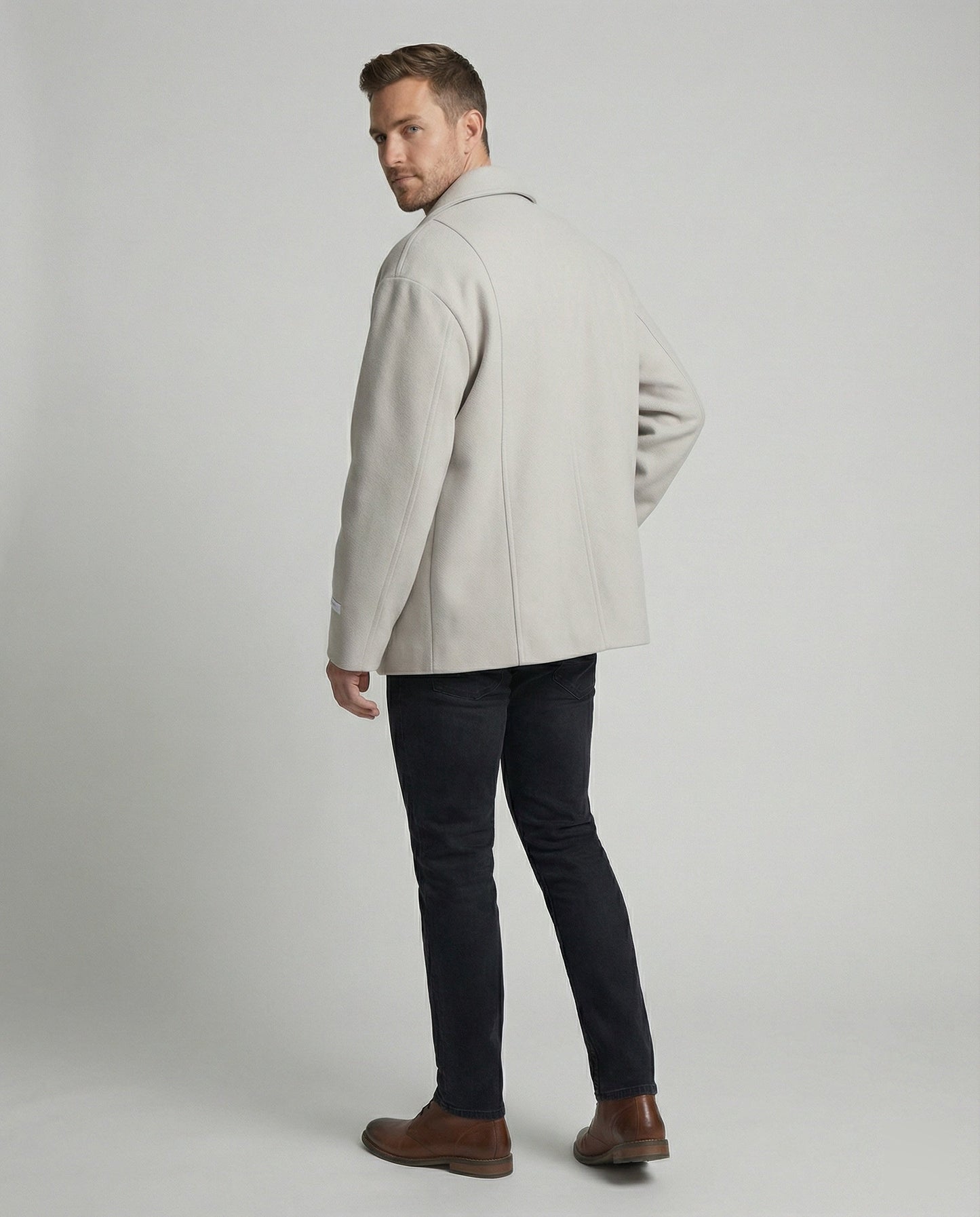 Herren Sakko Kurz Wollmix Klassisch Slim Fit