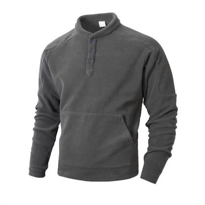 Modernes Fleece-Pullover-Design, perfekt für den täglichen Bedarf. Mit Knopfleiste aus hochwertigen Materialien und praktischer Kängurutasche in Berlin, bietet dieser Fleece-P