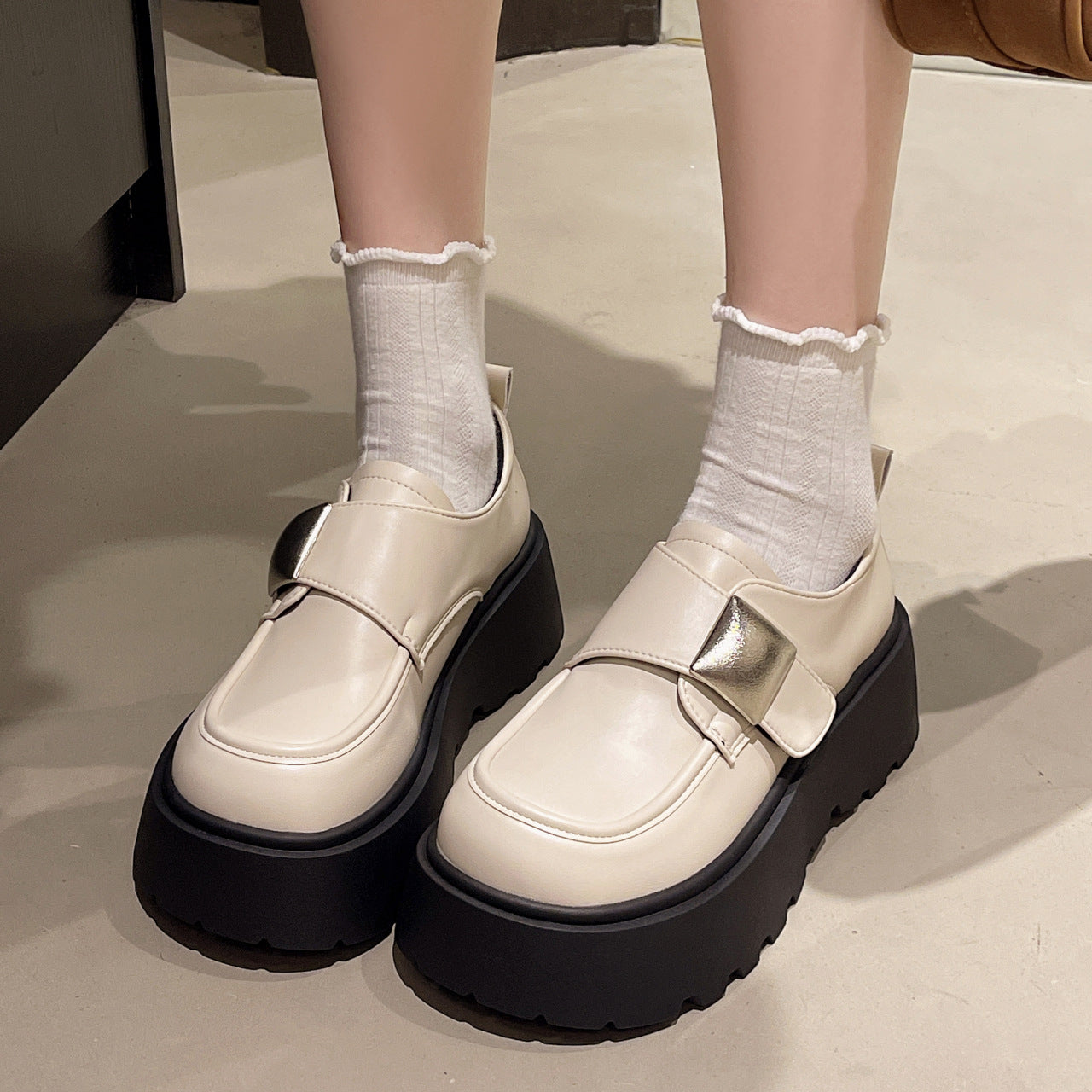 Damen Plateau-Schuhe Hochzeitsschuhe Elegant Schnalle Damenschuhe