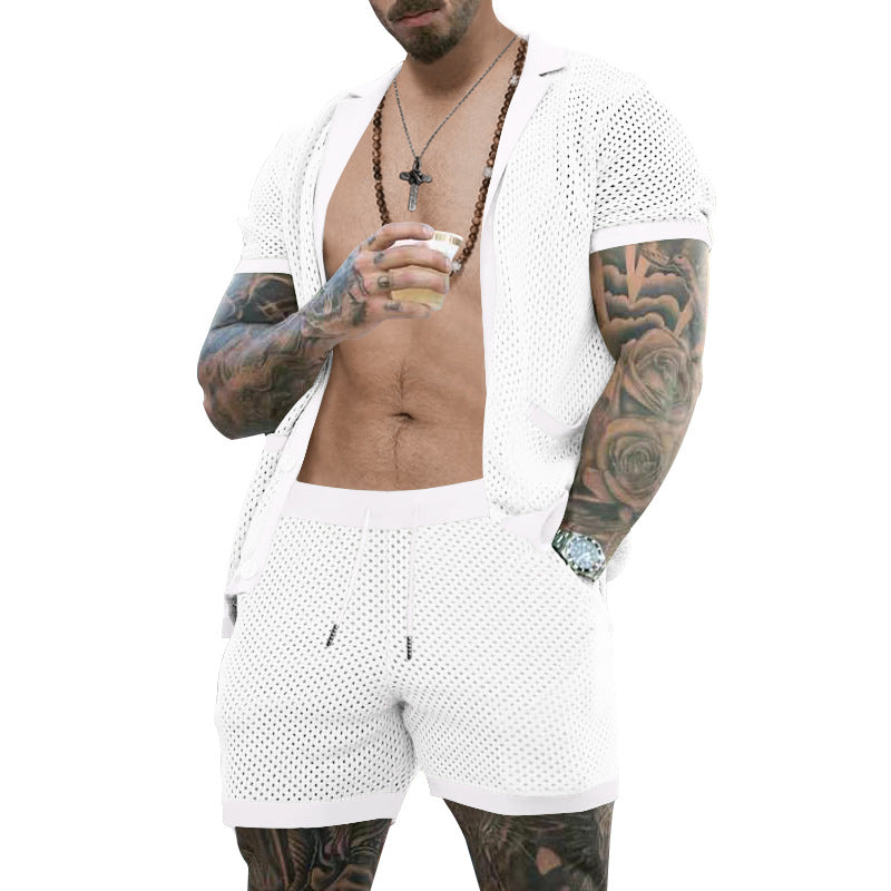 Herren Sportoutfit Sommer Leicht Netzhemd Berlin Style - BerlinGlamour