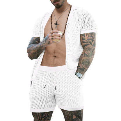 Herren Sportoutfit Sommer Leicht Netzhemd Berlin Style - BerlinGlamour