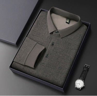 Herren Langarmbluse Elegant Strukturiert Modern