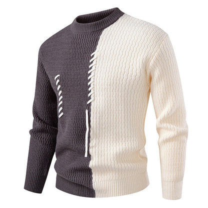 Herren Pullover Strick Modern Farbblock Großstadt Stil