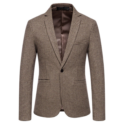 Herren Blazer Modern Schachbrettmuster Elegant Slimfit