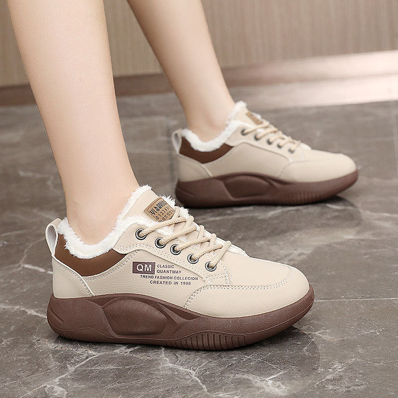 Warme Winter Sneaker Damen Fleece Innensohle Schneestiefel