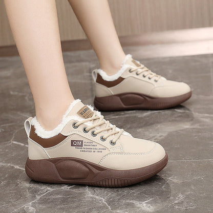 Warme Winter Sneaker Damen Fleece Innensohle Schneestiefel