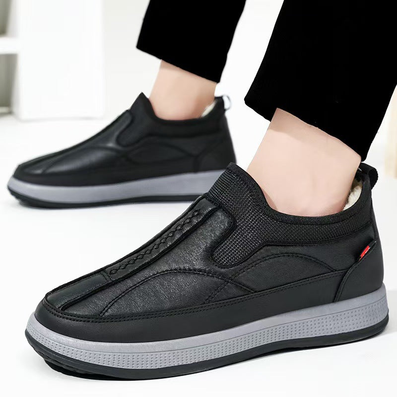 Herren Slip-On Schuhe Bequem Freizeit Schuhe Schwarz