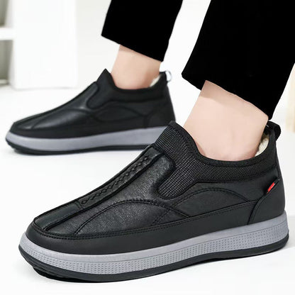 Herren Slip-On Schuhe Bequem Freizeit Schuhe Schwarz