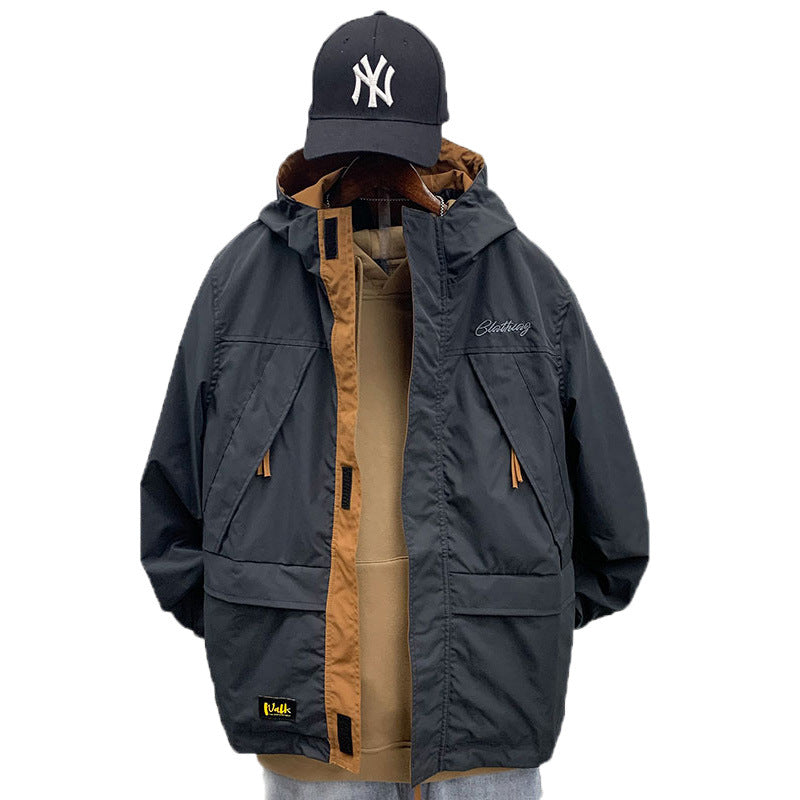 Herren Outdoor-Jacke Wasserdicht Funktional Mit Verstellbarem Bund