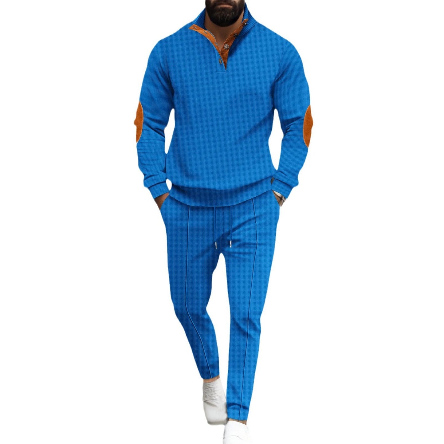 Herren Sportset Pullover und Hose JoggingSet Strukturiert Modern