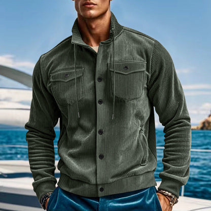 Herren Fleecejacke Warm mit Brusttaschen Reißverschluss
