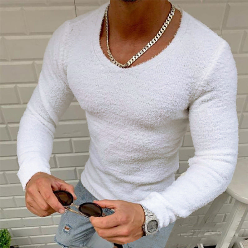 Herren Pullover Kuschelig V-Ausschnitt Soft