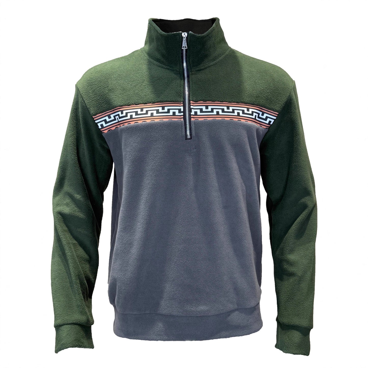 Herren Fleece-Pullover Stehkragen Modern Farbig