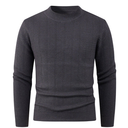 Herren Pullover Struktur Optik Modern Hochkragen