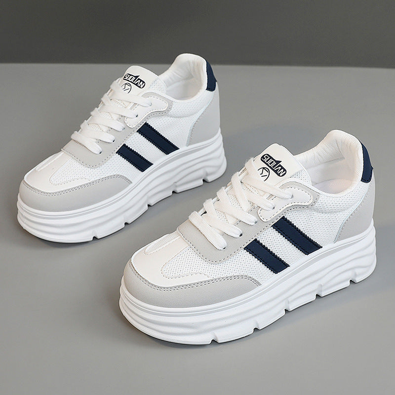 Damen Sneaker Plateau Sportschuhe atmungsaktiv Laufsohle