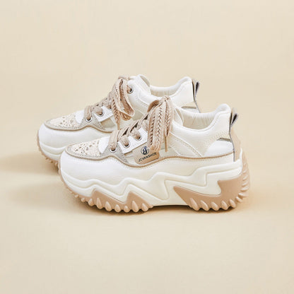 Damen Plateau Sneaker Atmungsaktiv Dicksohlige Schuhe