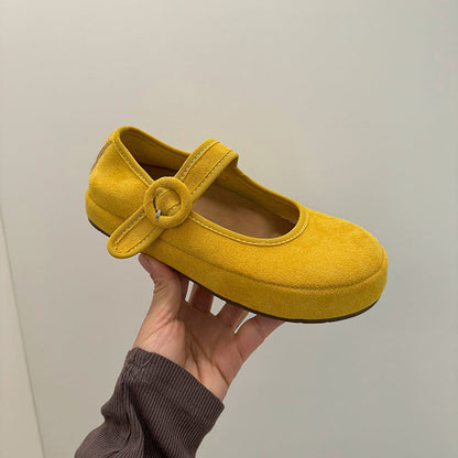 Damen Ballerinas Bequem Weich Riemen Schuhe