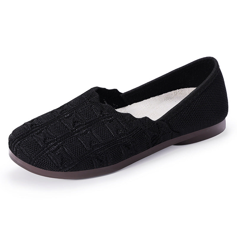 Ballerinas Damen atmungsaktiv Bequem Strick Schuhe