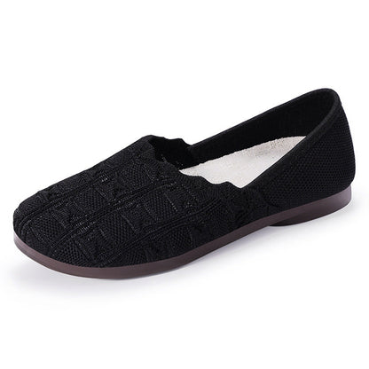 Ballerinas Damen atmungsaktiv Bequem Strick Schuhe