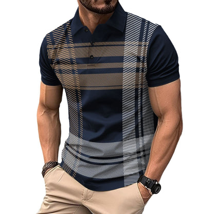 Herren Polohemd Gestreift Modern Sportlich