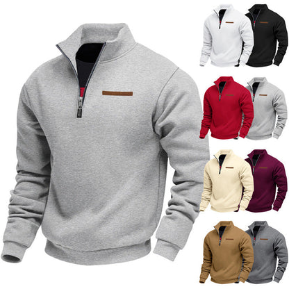 Herren Fleece-Pullover Mit Halbem Reißverschluss Warm - BerlinGlamour