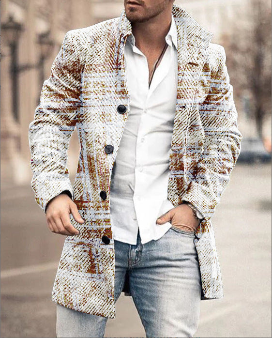 Herren Wollmantel Karo Modern Tailliert - BerlinGlamour