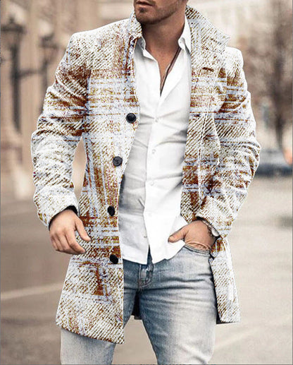 Herren Wollmantel Karo Modern Tailliert - BerlinGlamour