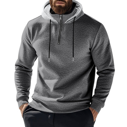 Herren Hoodie Sportlich Halbzip Kapuze Modern
