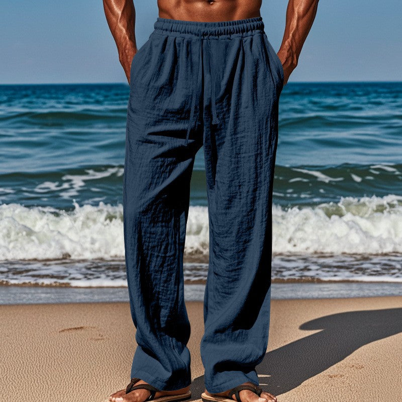 Herren Strandhose Bequem Elastisch mit Taschen