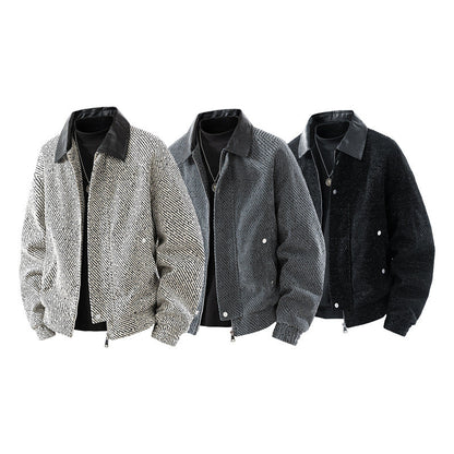 Herren Bomberjacke Trendig Modern Schwarz - BerlinGlamour