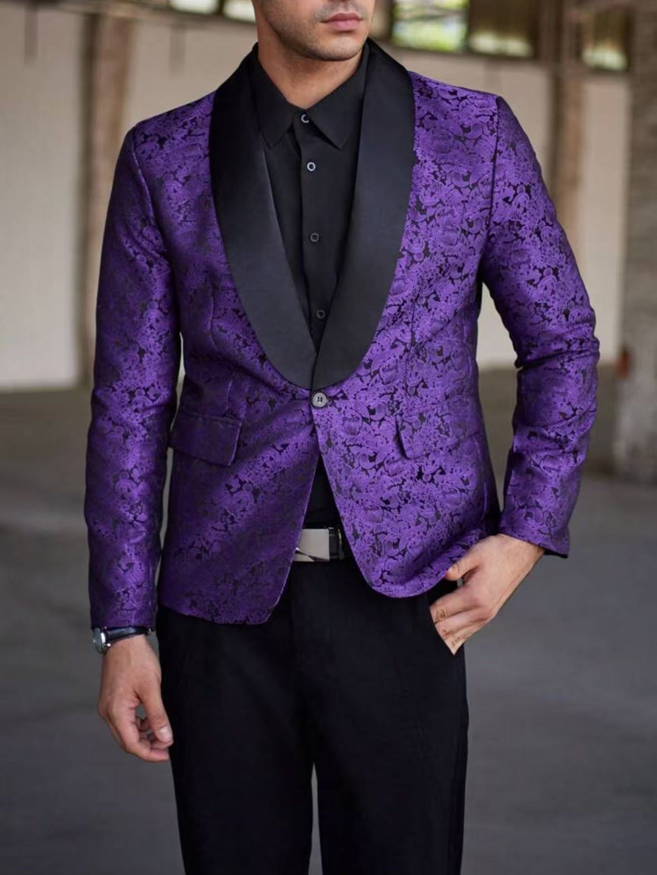 Herren Blazer Pailletten Elegant Schimmernd Modern