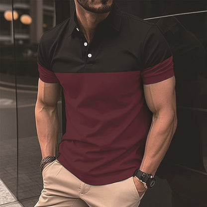 Herren Poloshirt Farbblock Design Modern Berlin Style