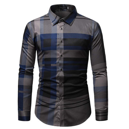 Herren Langarmhemd Slim Fit Kariert Modern - BerlinGlamour