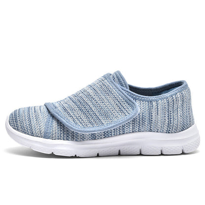 Damen Sneaker Bequem Slip-On Weite Passform Klettverschluss